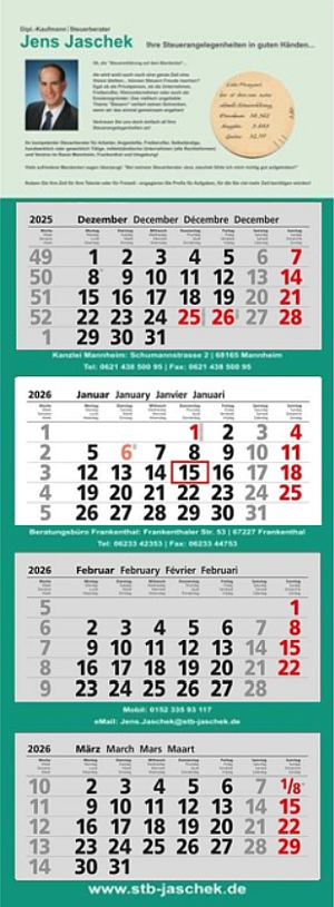 4-Block-Wandkalender